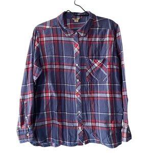 Woolrich Blue and Red Plaid Shirt Button Down Top Women’s Size XXL Flannel